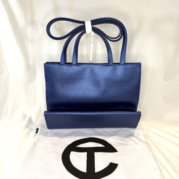 Telfar, Cobalt (Metallic Blue) Medium Shopping Bag, NWT - Picture 3 of 11